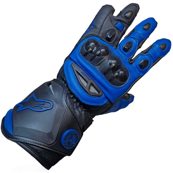 دستکش چرمی موتورسواری زمستانی ALPINSTARS مدل BLACK BLUE دستکش چرمی موتورسواری زمستانی ALPINSTARS مدل BLACK BLUE