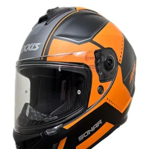 کلاه کاسکت فک ثابت AXXIS مدل SONAR MATT BLACK ORANGE