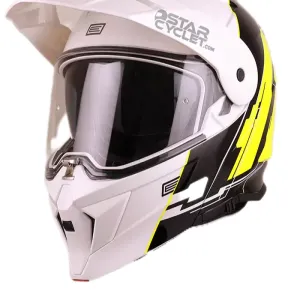 کلاه کاسکت ادونچری ORIGINE مدل CYBORG FLUO YELLOW WHITE GLOSS H276