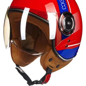 کلاه کاسکت وسپایی BEON مدل B110 RED BLUE NANO
