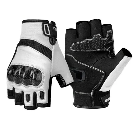 دستکش نیمه چرمی پروتکشن دار MOTOWOLF مدل WHITE