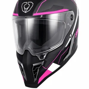 کلاه کاسکت فک ثابت SOMAN مدل H10 BLACK PINK