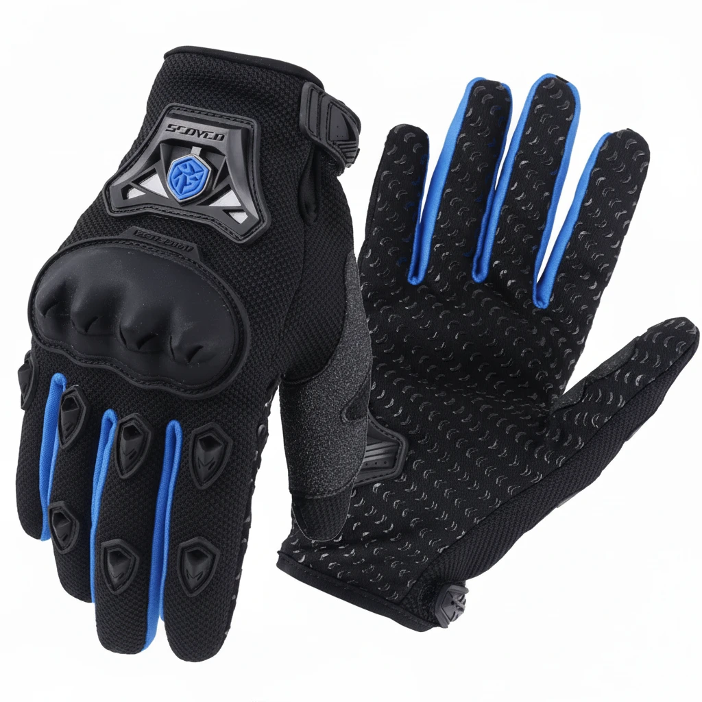 دستکش چهارفصل موتورسواری SCOYCO مدل MC29 BLACK BLUE دستکش چهارفصل موتورسواری SCOYCO مدل MC29 BLACK BLUE
