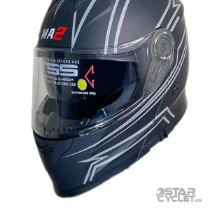 کلاه کاسکت فک متحرک MA2 مدل 965 GRAPHIC MATT GRAY