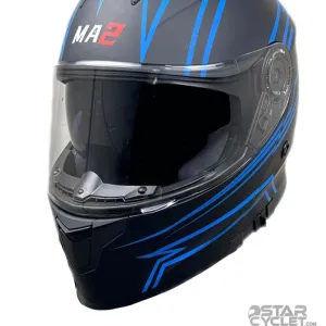 کلاه کاسکت فک متحرک MA2 مدل 965 GRAPHIC MATT BLUE