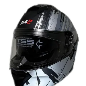 کلاه کاسکت فک متحرک MA2 مدل 963 MATT BLACK GRAY