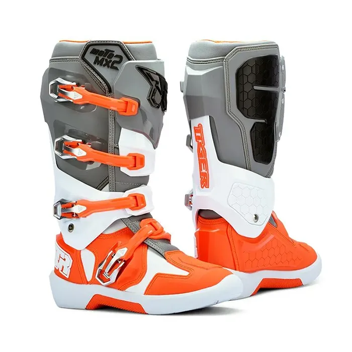 بوت کراسی TIGER مدل MX2 PRO GRAY ORANGE WHITE