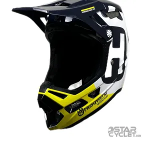 کلاه کاسکت کراسی HUSQVARNA مدل BLUE WHITE YELLOW
