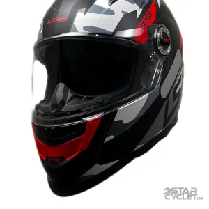 کلاه کاسکت فک ثابت LS2 مدل FF358 MATT BLACK RED GRAY