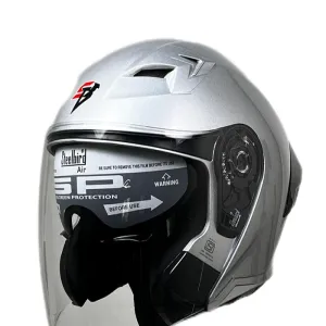 کلاه کاسکت بدون فک steelbird مدل glossy silver