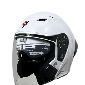 کلاه کاسکت بدون فک steelbird مدل glossy white