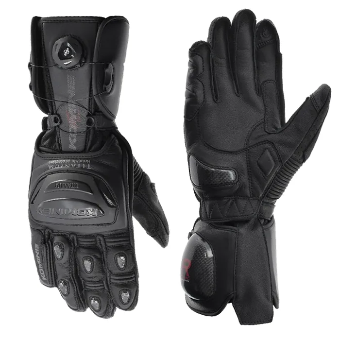 دستکش چرم زمستانی موتورسواری KOMINE مدل GK253 BLACK