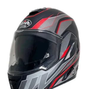 کلاه کاسکت فول متحرک AIROH مدل REV19 MATT BLACK GRAY RED