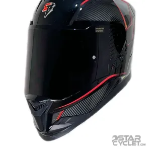 کلاه کاسکت فک ثابت STEELBIRD مدل SBH57 FIGHTER GLOSSY BLACK RED