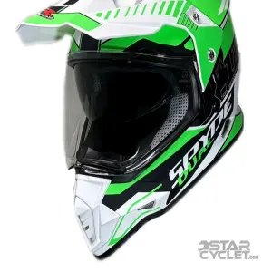 کلاه کاسکت اندروی RAPIDO مدل 632 WHITE BLACK GREEN