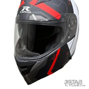 کلاه کاسکت فک متحرک RAPIDO مدل 950 MATT WHITE BLACK