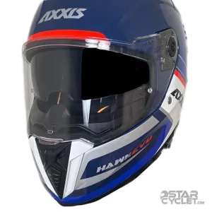 کلاه کاسکت فک ثابت AXXIS مدل HAWK Blue white orange