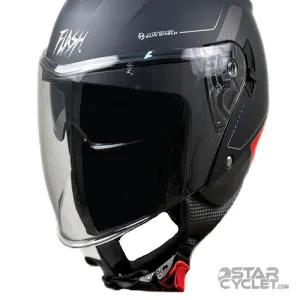 کلاه کاسکت بدون فک FLASH مدل 852 MATT RED BLACK 34#B