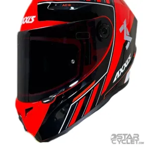 کلاه کاسکت فک ثابت اکسیس مدل SONAR DRAKEN RED BLACK