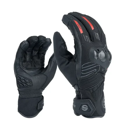 دستکش زمستانی موتورسواری STAR مدل SKG 569 BLACK RED