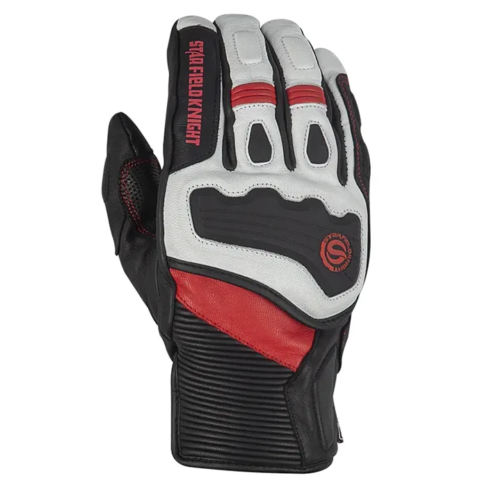 دستکش چرم زمستانی موتورسواری STAR مدل SKG 551 BLACK WHITE RED دستکش چرم زمستانی موتورسواری STAR مدل SKG 551 BLACK WHITE RED