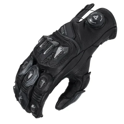 دستکش چرم زمستانی موتورسواری STAR مدل SKG 553 BLACK