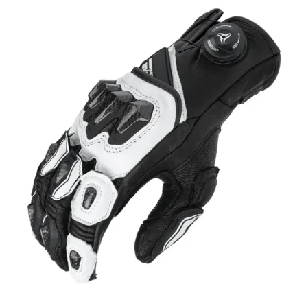 دستکش چرم زمستانی موتورسواری STAR مدل SKG 553 BLACK WHITE