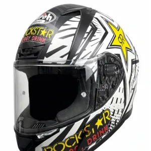 کلاه کاسکت فک ثابت AIROH مدل VALOR MATT BLACK WHITE ROCKSTAR