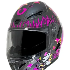 کلاه کاسکت فک متحرک سومان مدل SM955-S NAUGHTY BLACK PINK