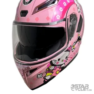 کلاه کاسکت فک متحرک سومان مدل SM955-S PINK CUTE CATS PRO کلاه کاسکت فک متحرک سومان مدل SM955-S PINK CUTE CATS PRO