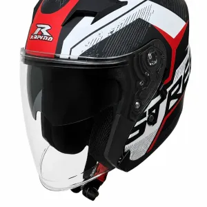 کلاه کاسکت بدون فک راپیدو مدل 878 MATT RED WHITE 33#A