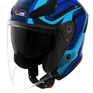 کلاه کاسکت بدون فک ردلاین مدل 14-965 MATT BLACK BLUE AUREOLE
