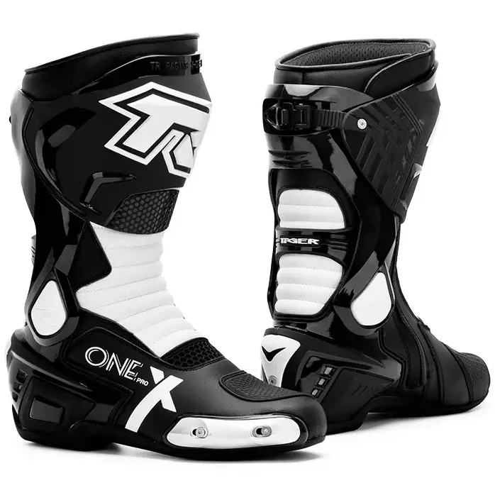 بوت ریسی موتورسواری TIGER مدل X ONE PRO BLACK WHITE بوت ریسی موتورسواری TIGER مدل X ONE PRO BLACK WHITE