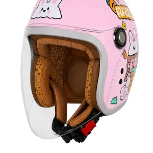 کلاه کاسکت بدون فک بچگانه ردلاین مدل 1-910 BRIGHT PINK RABBIT