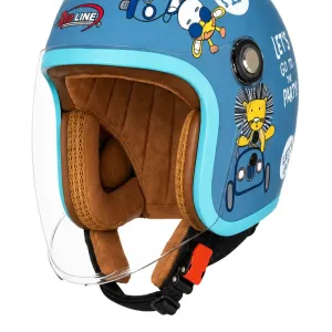 کلاه کاسکت بدون فک بچگانه ردلاین مدل2-910 MATT BLUE PARTY