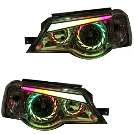 چراغ جلو اسپرت پراید 111 مدرن مدل TURBO فول کالر (بلوتوثی) داخل فابریک بدون موتور دو عددی