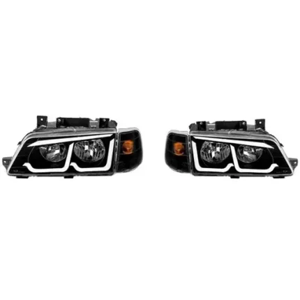 چراغ جلو اسپرت پژو 405 طرح BMW (چپ و راست) سفید مات