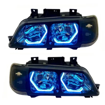 چراغ جلو اسپرت پژو 405 طرح BMW (چپ و راست) آبی مات