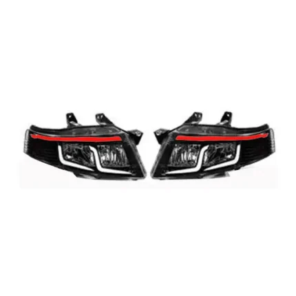 چراغ جلو اسپرت سمند سورن طرح آبشاری تمام پلکسی (چپ و راست) سفید ابرو قرمز