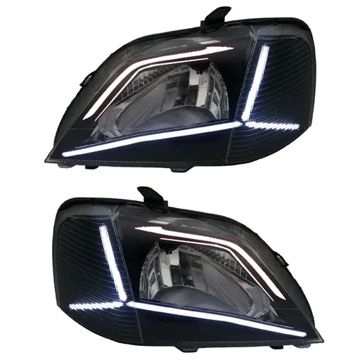 چراغ جلو اسپرت ال 90 طرح BENZ تمام پلکسی (چپ و راست) سفید