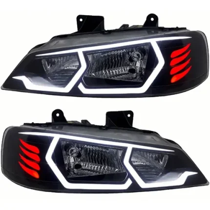 چراغ جلو اسپرت پژو پارس طرح BMW i8 تمام پلکسی (چپ و راست) سفید