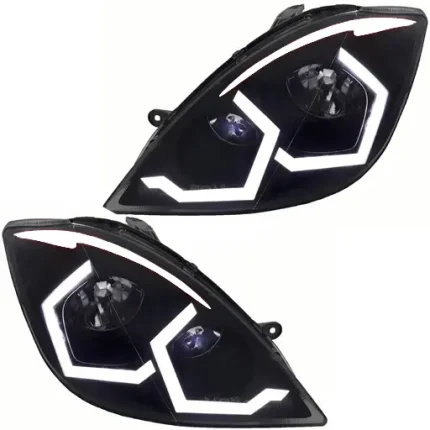 چراغ جلو اسپرت تیبا طرح BMW تمام پلکسی (چپ و راست) سفید