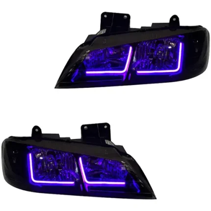 چراغ جلو اسپرت پژو پارس مدرن مدل Neon-L بنفش داخل فابریک بدون موتور دو عددی