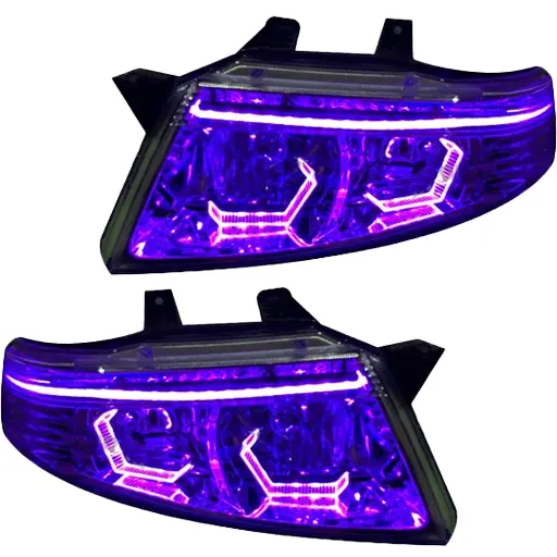 چراغ جلو اسپرت سمند سورن مدرن مدل Hexa-3D بنفش داخل فابریک دوحالته بدون موتور دو عددی چراغ جلو اسپرت سمند سورن مدرن مدل Hexa-3D بنفش داخل فابریک دوحالته بدون موتور دو عددی