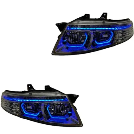 چراغ جلو اسپرت سمند سورن جمع ساز مدل Hexa-3D آبی داخل فابریک دوحالته بدون موتور دو عددی
