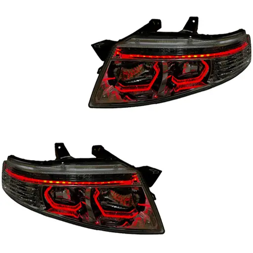 چراغ جلو اسپرت سمند سورن جمع ساز مدل Hexa-3D قرمز داخل فابریک دوحالته بدون موتور دو عددی چراغ جلو اسپرت سمند سورن جمع ساز مدل Hexa-3D قرمز داخل فابریک دوحالته بدون موتور دو عددی