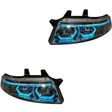 چراغ جلو اسپرت سمند سورن جمع ساز مدل Hexa-3D آبی یخی داخل فابریک دوحالته بدون موتور دو عددی