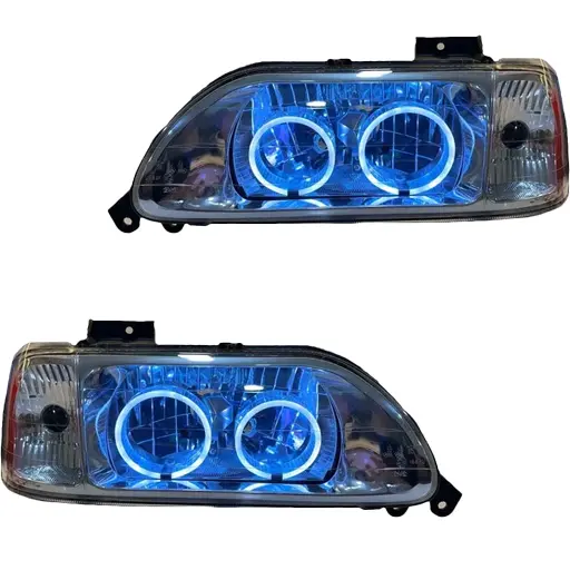 چراغ جلو اسپرت پراید 131 جمع ساز مدل Bmw-3D آبی یخی داخل فابریک بدون موتور دو عددی چراغ جلو اسپرت پراید 131 جمع ساز مدل Bmw-3D آبی یخی داخل فابریک بدون موتور دو عددی