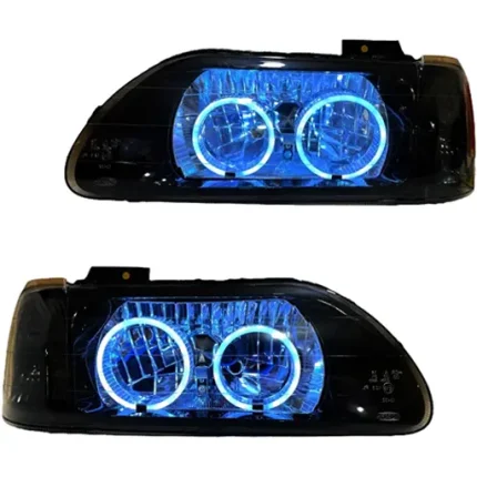 چراغ جلو اسپرت پراید 131 جمع ساز مدل Bmw-3D سفید داخل مشکی بدون موتور دو عددی
