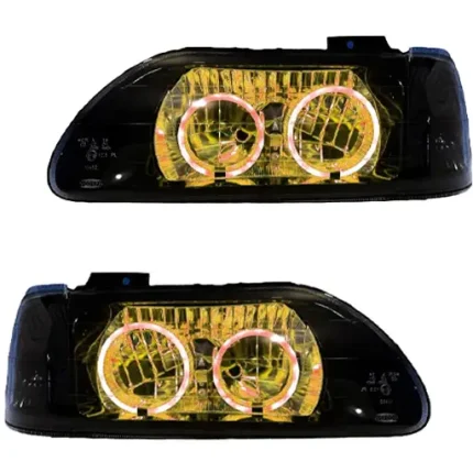 چراغ جلو اسپرت پراید 131 جمع ساز مدل Bmw-3D انبه ای داخل مشکی بدون موتور دو عددی